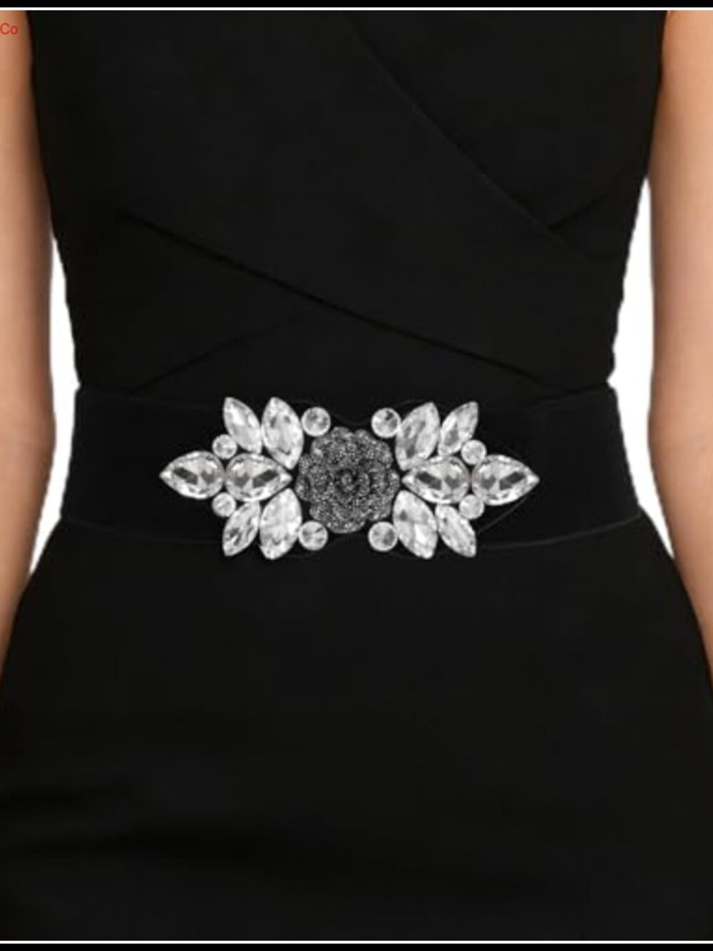 Rhinestone Belt Women Wide Elastic Waist Belt Sparkly Formal Dress Party